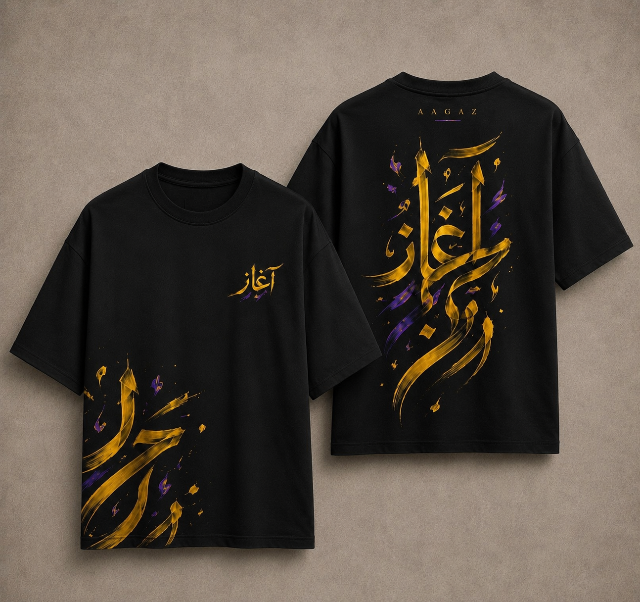 AAGAZ Abstract Calligraphy Streetwear T-Shirt